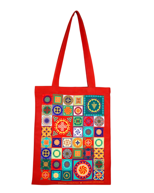 Canvas Tote Bag with Georgian Ornament