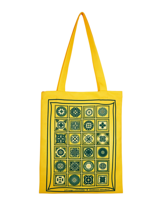 Canvas Tote Bag with Georgian Ornament
