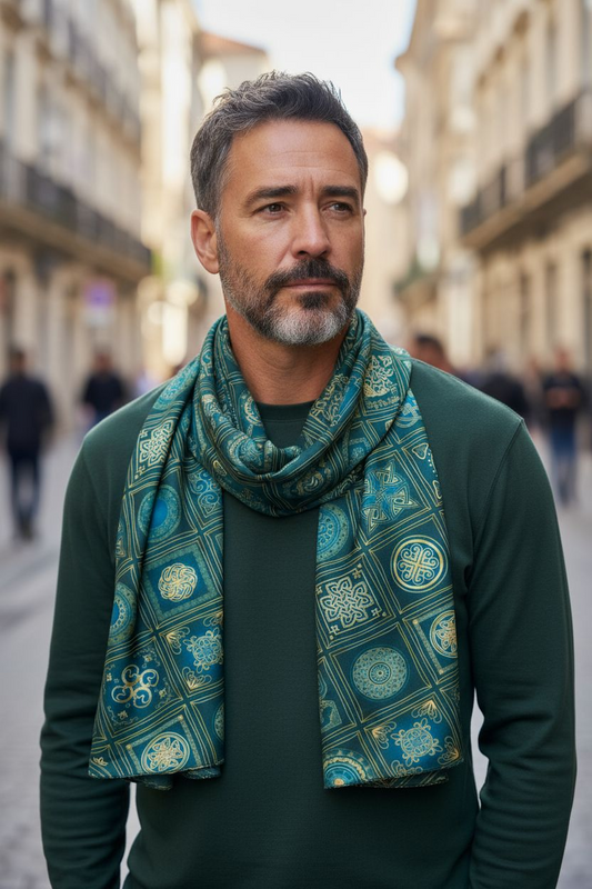 Men’s Silk Scarf – Inspired by Traditional Georgian Ornament