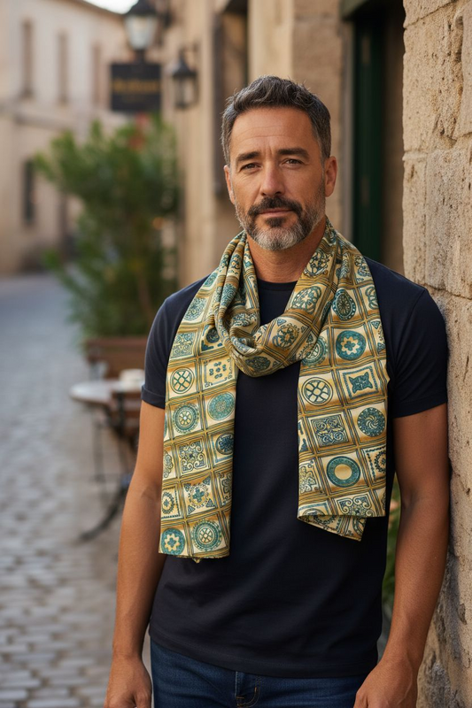 Men’s Silk Scarf – Inspired by Traditional Georgian Ornament