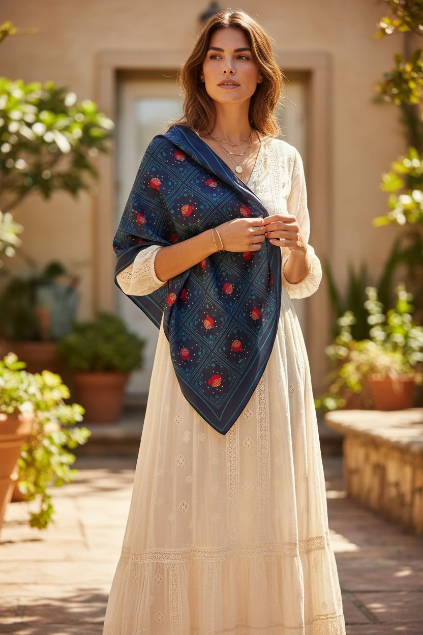 Pomegranate Scarf – Symbol of Life, Love, and Renewal