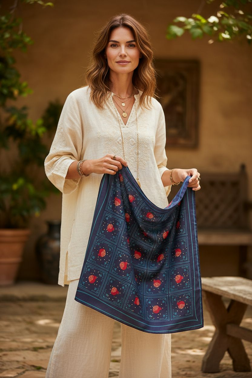 Pomegranate Scarf – Symbol of Life, Love, and Renewal
