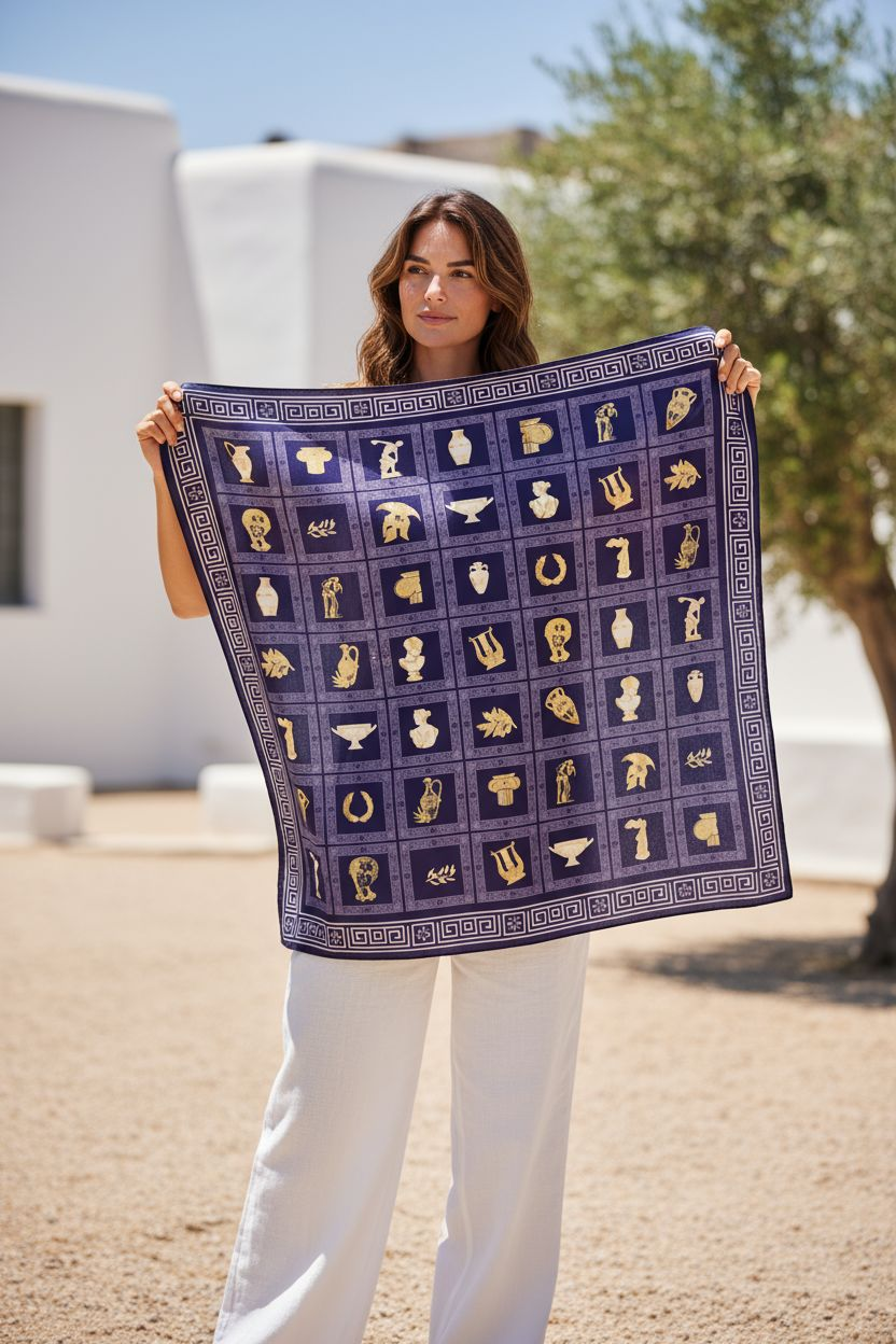 Greece-Inspired Scarf – Where Myth Meets Harmony