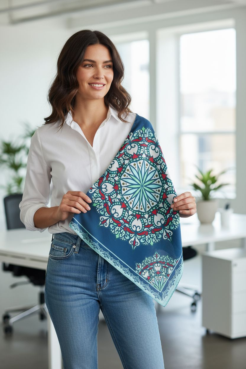 India-Inspired Scarf – Mandala in Motion