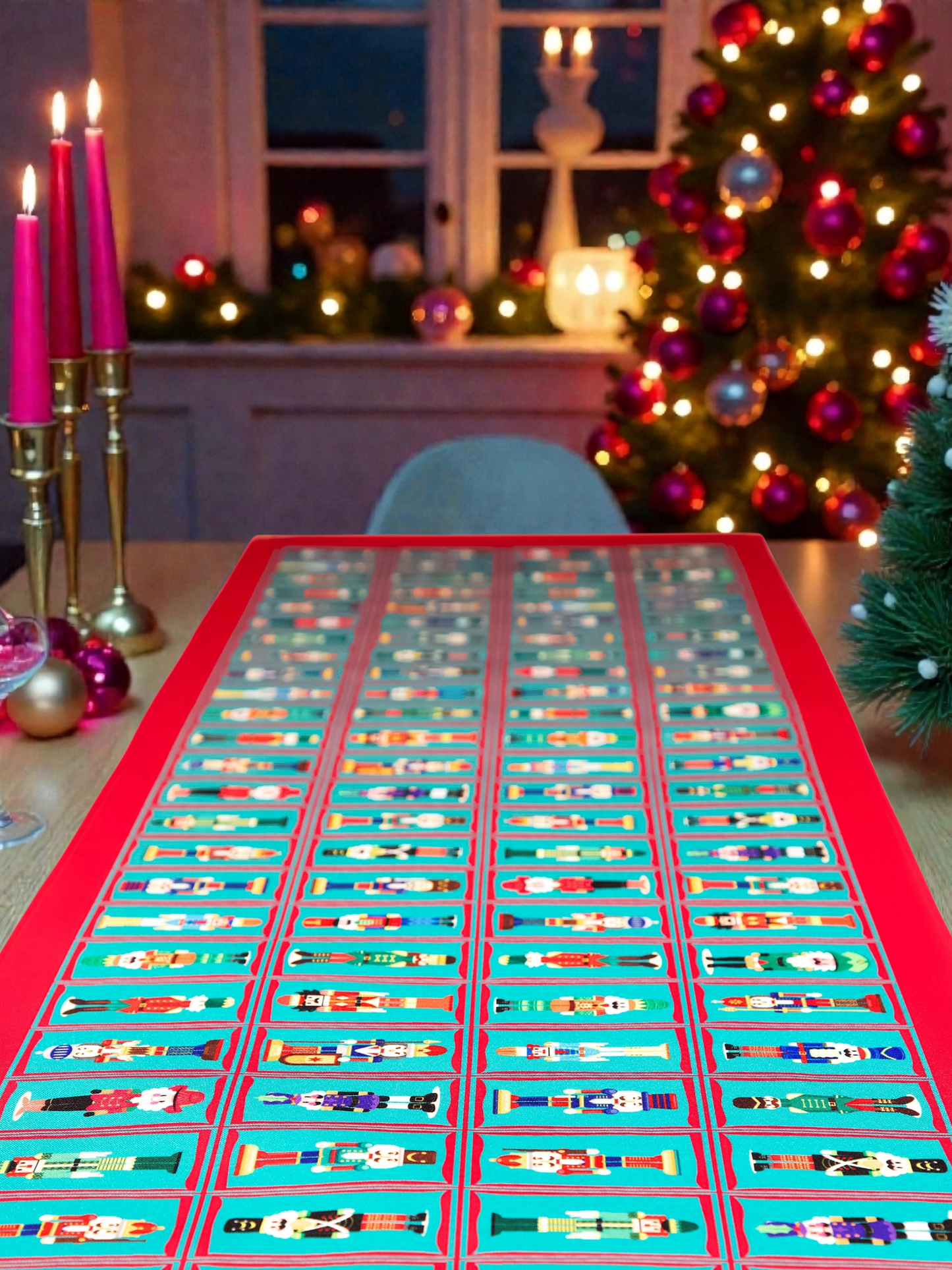 Nutcracker table runner – texture and fabric detail