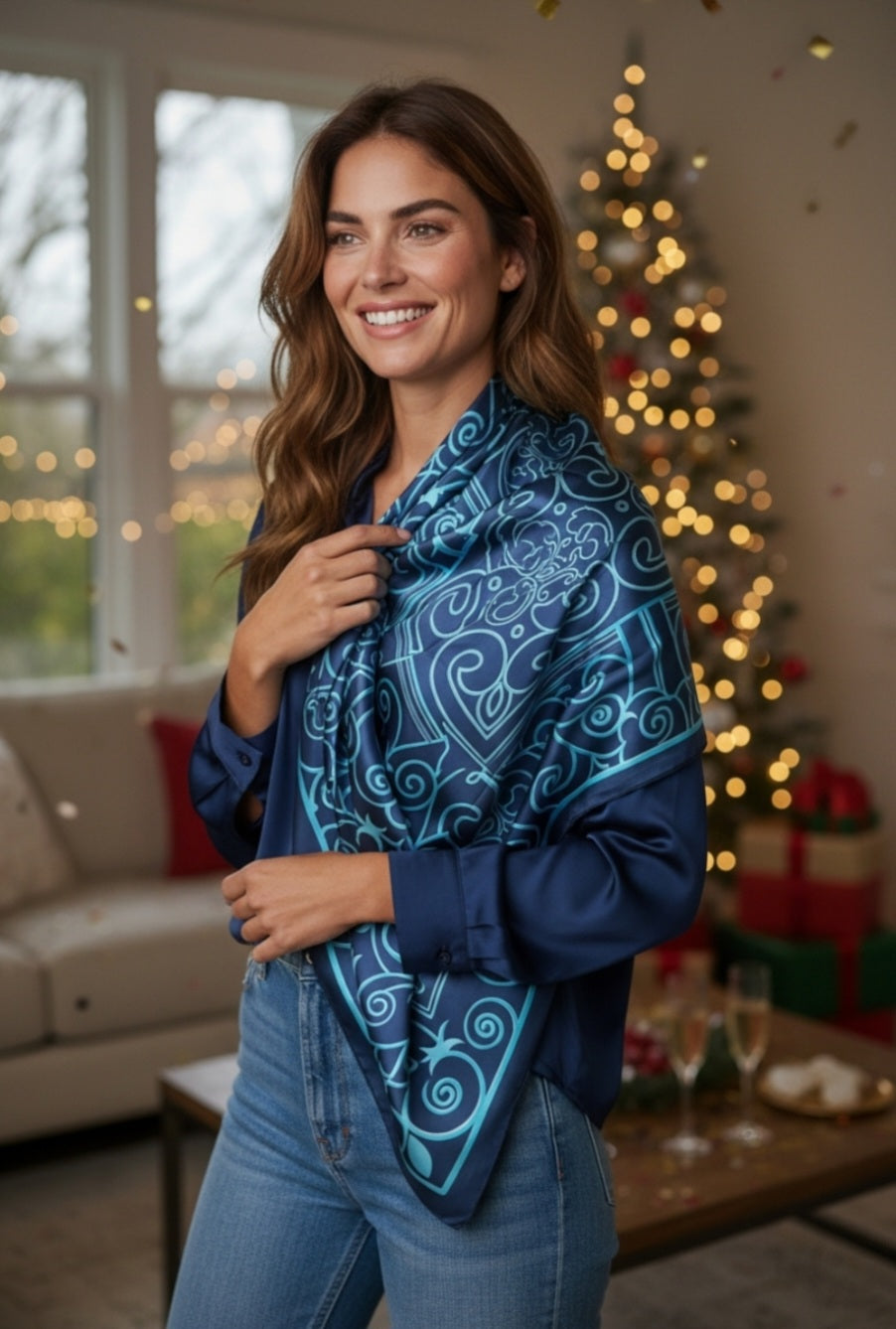 Flow of Symbols ornamented scarf second edition – gift packaging