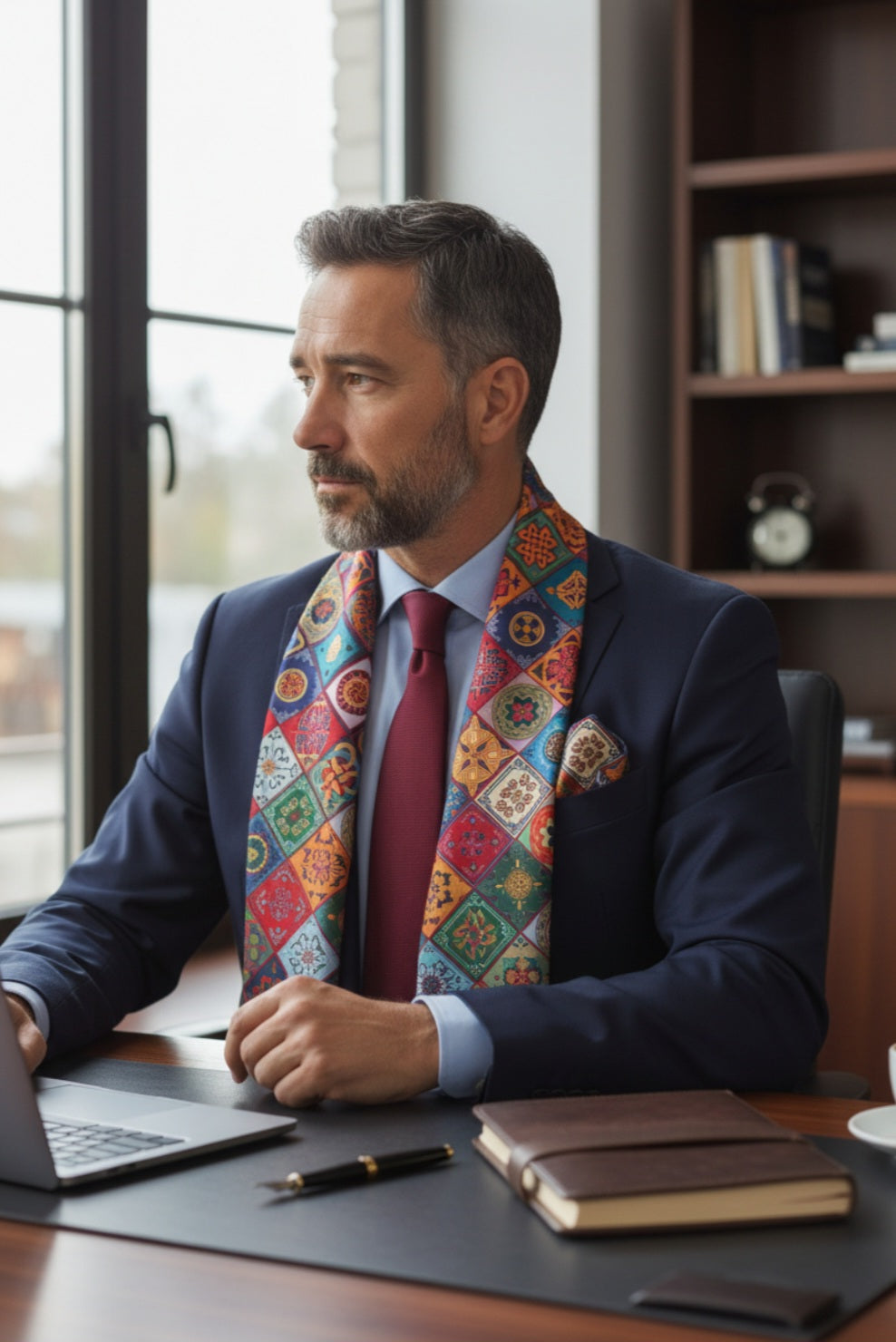 Men's Silk Scarf – Multicolor Edition