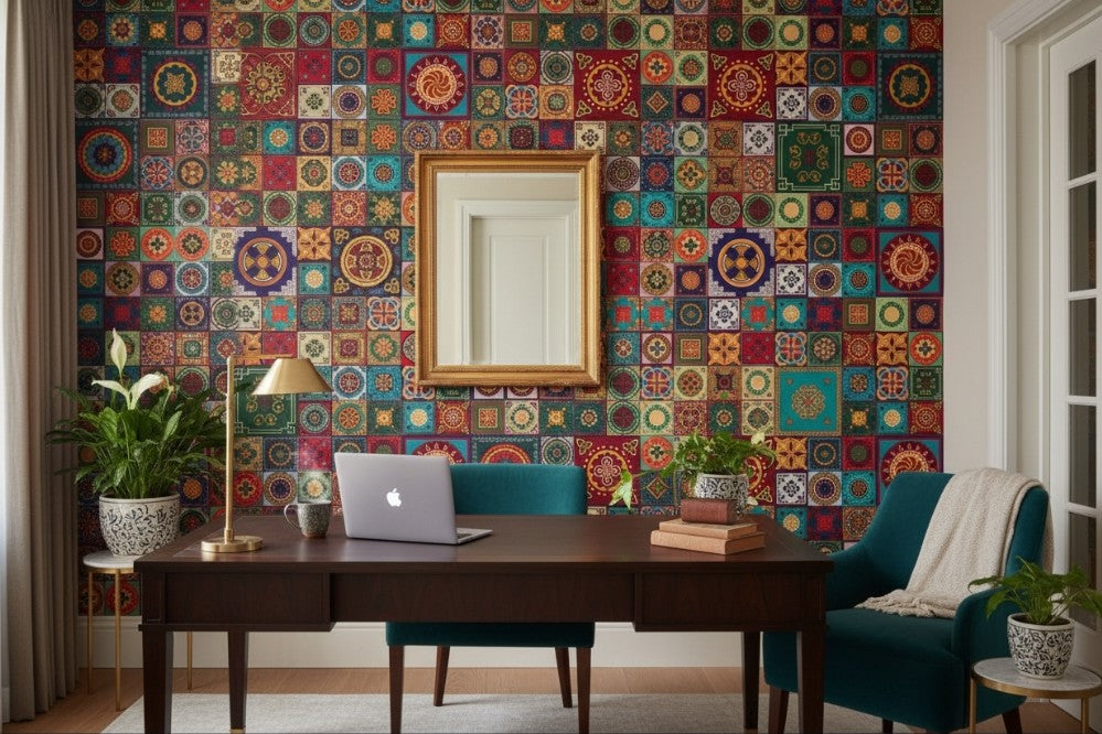 Echoes of East and West mosaic echo – flat lay view