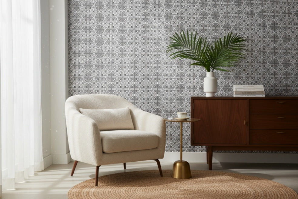 Echoes of East and West silent geometry – pattern close-up detail