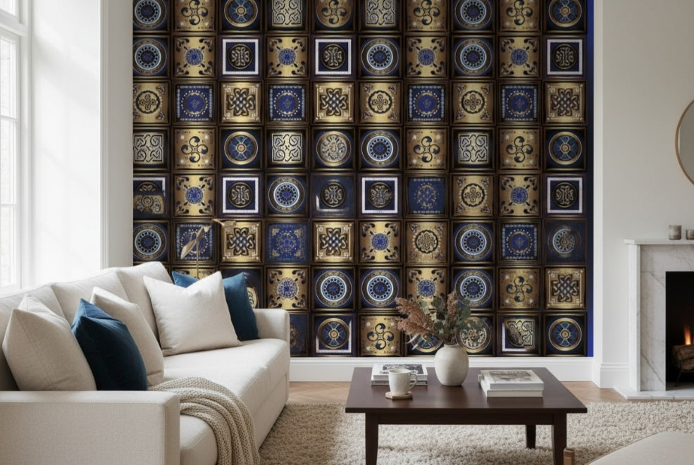 Echoes of East and West imperial echo – draped display