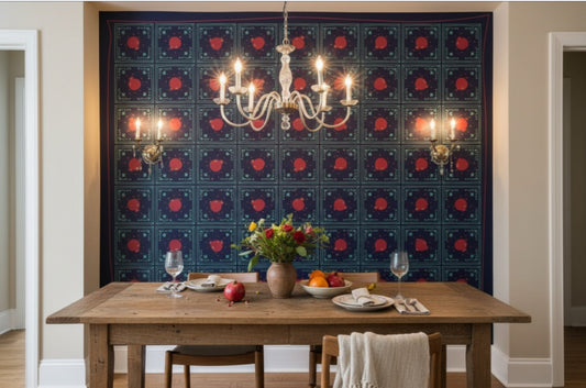 Echoes of East and West pomegranate – decorative wall panel ornamental design