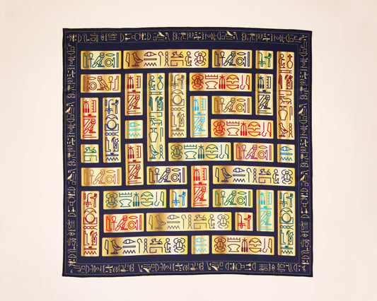 Egypt-Inspired Scarf – A Sacred Rhythm of Symbols