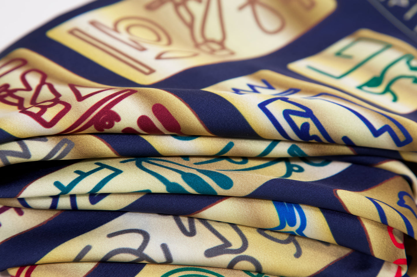Egypt-Inspired Scarf – A Sacred Rhythm of Symbols