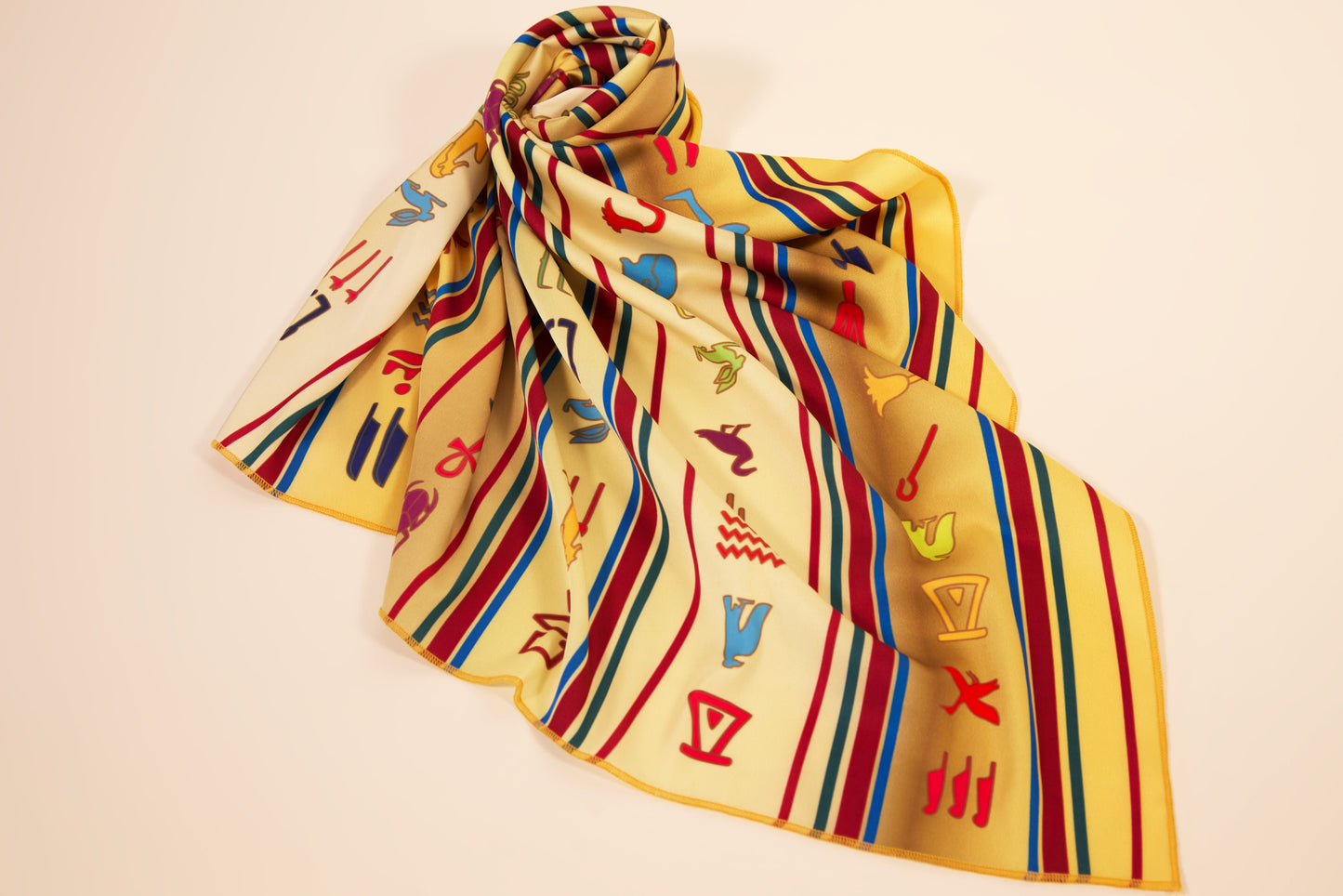 Egypt-Inspired Scarf – A Sacred Rhythm of Symbols