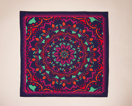 India-Inspired Scarf – Mandala in Motion