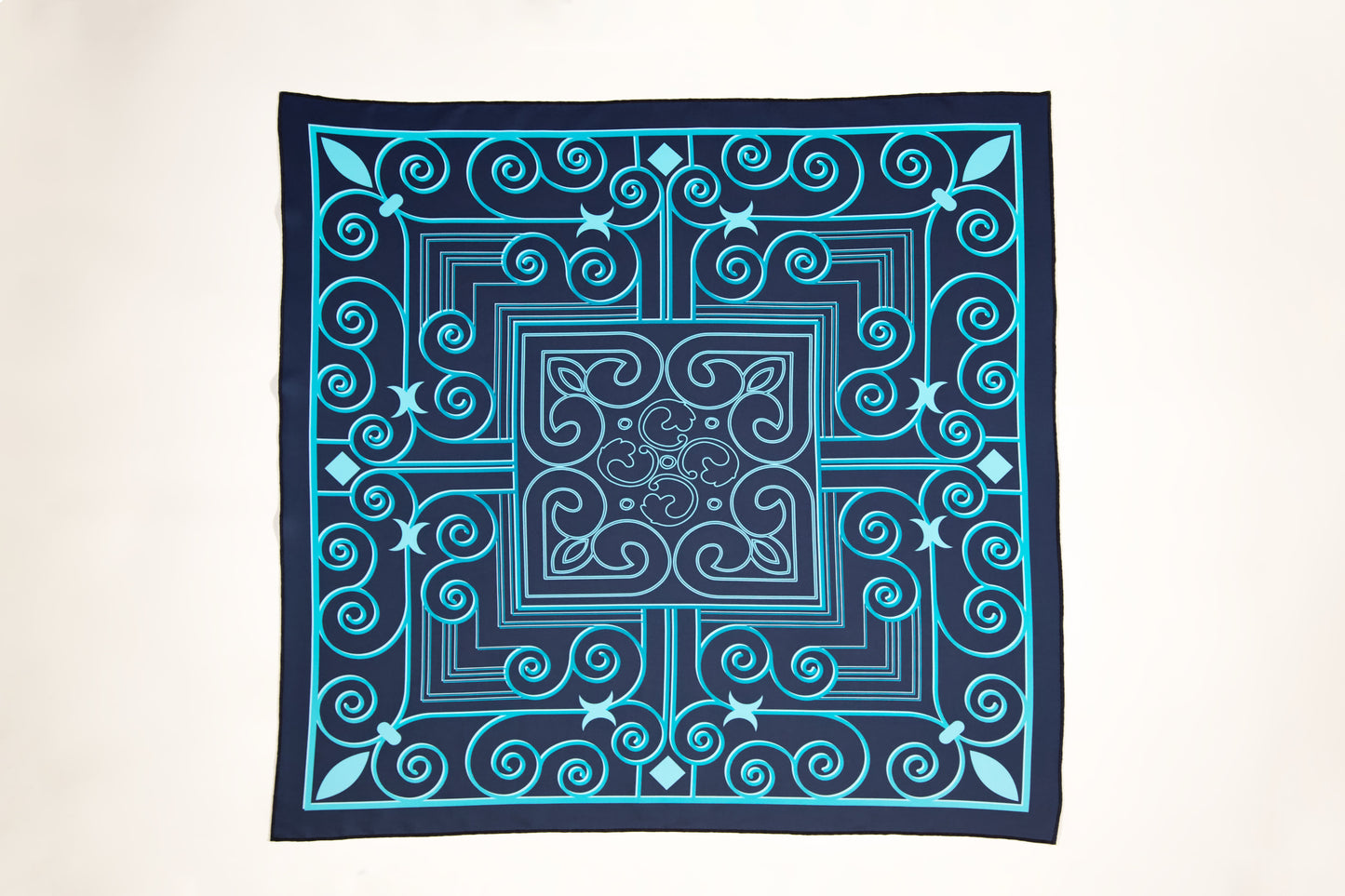 Flow of Symbols ornamented scarf second edition – intricate abstract ornament luxury scarf