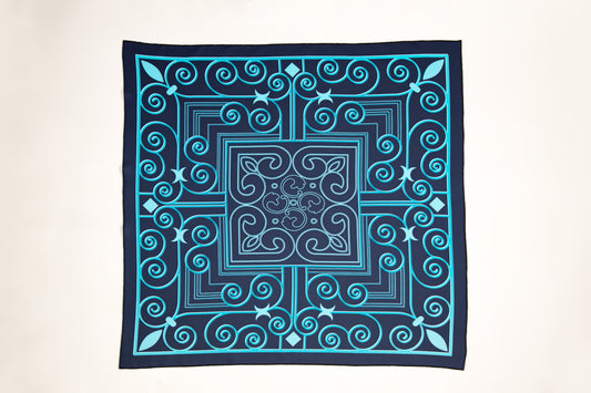 Flow of Symbols ornamented scarf second edition – intricate abstract ornament luxury scarf