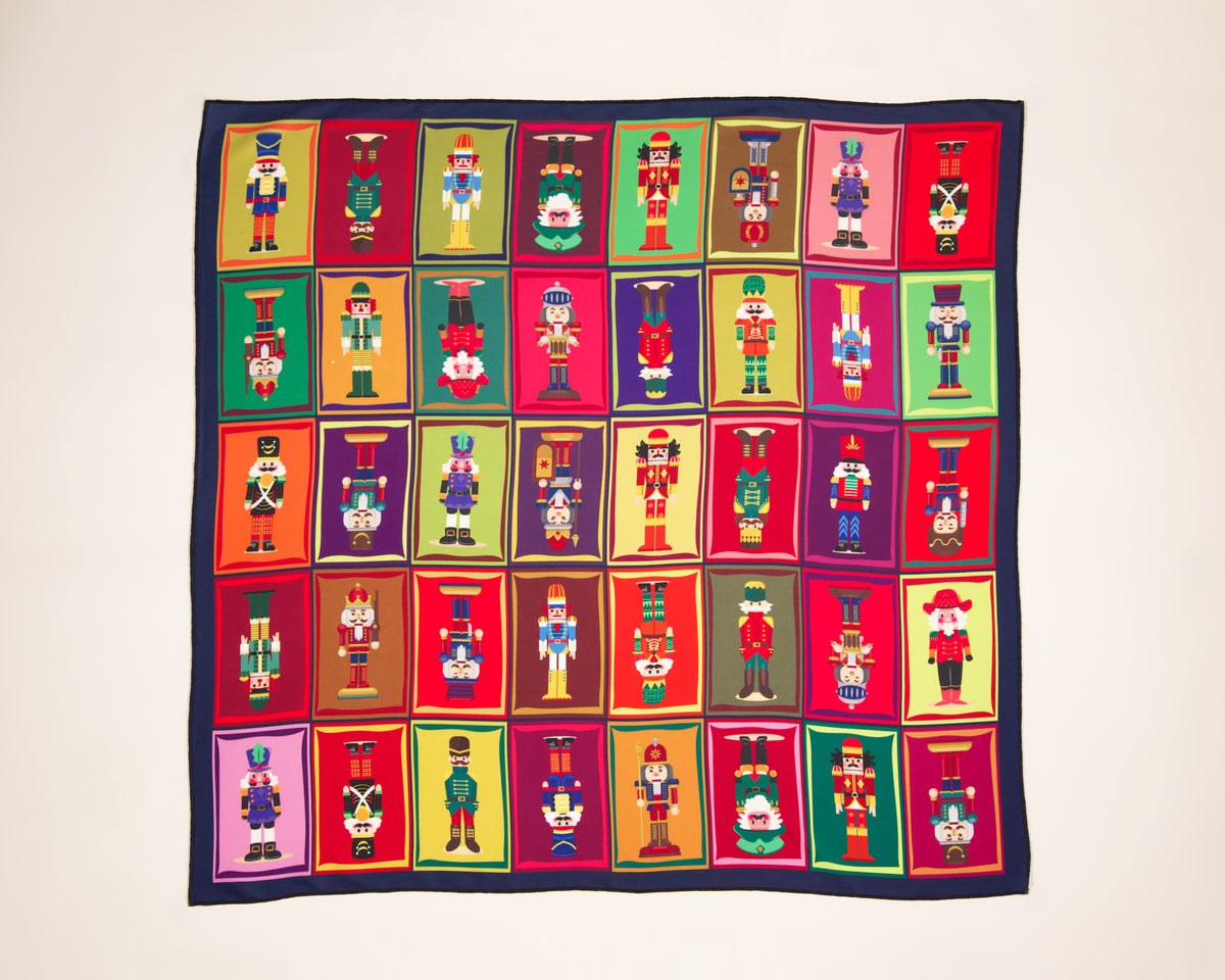 Nutcracker silk scarf second edition – enchanting holiday pattern luxury scarf