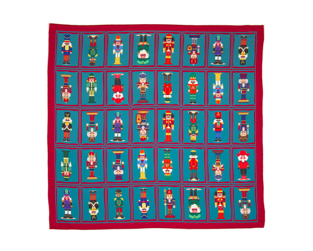 Nutcracker silk scarf first edition – German holiday tradition festive luxury scarf