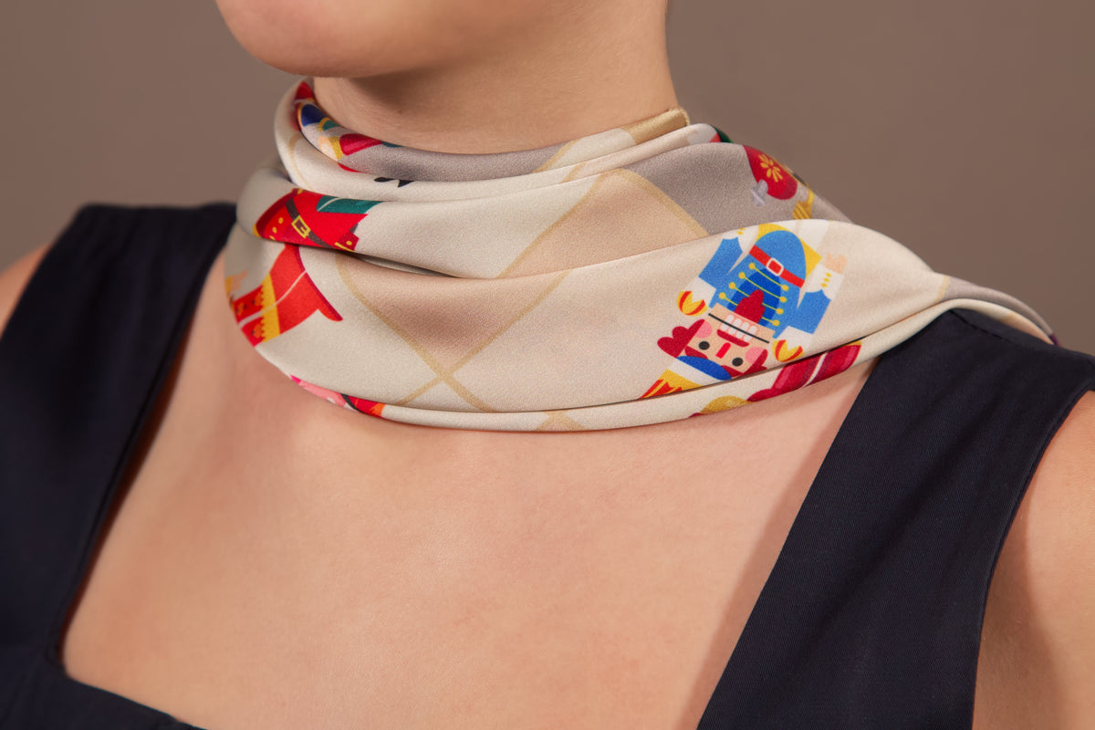 Nutcracker silk scarf third edition – draped display