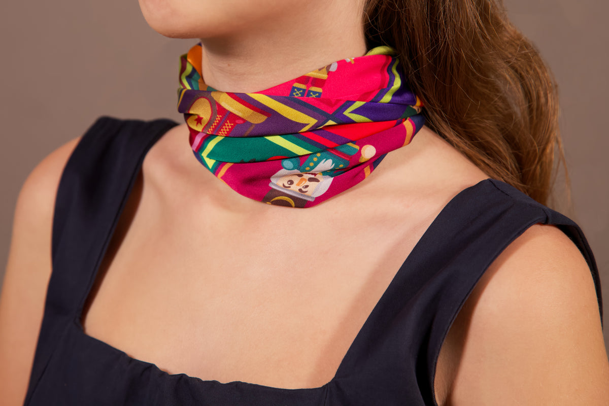 Nutcracker silk scarf second edition – texture detail view