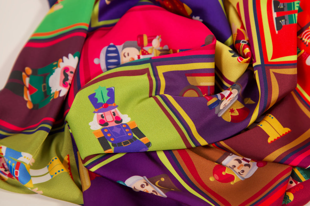 Nutcracker silk scarf second edition – flat lay view