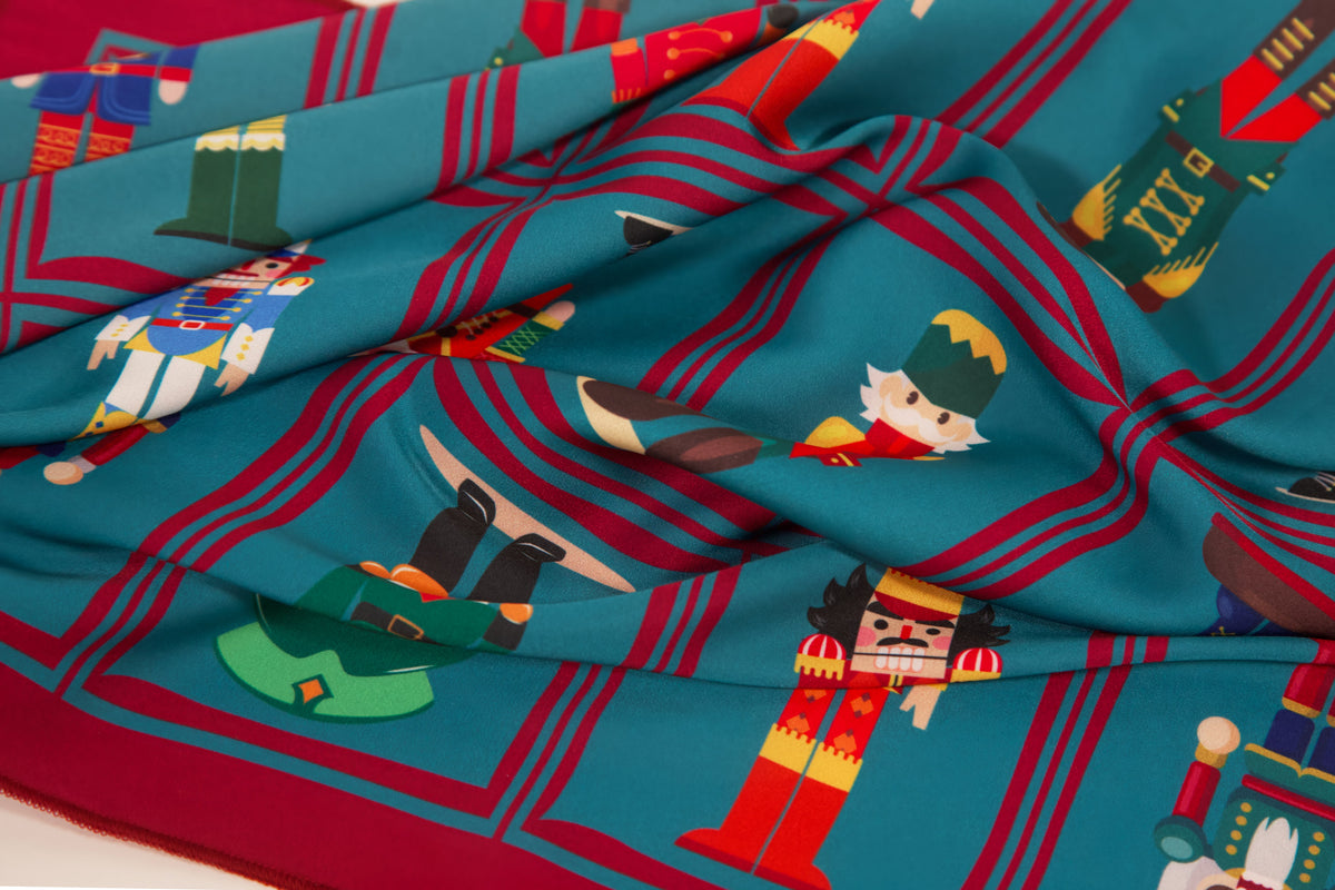 Nutcracker silk scarf first edition – flat lay view