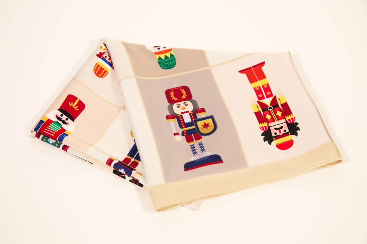 Nutcracker silk scarf third edition – lifestyle wear photo