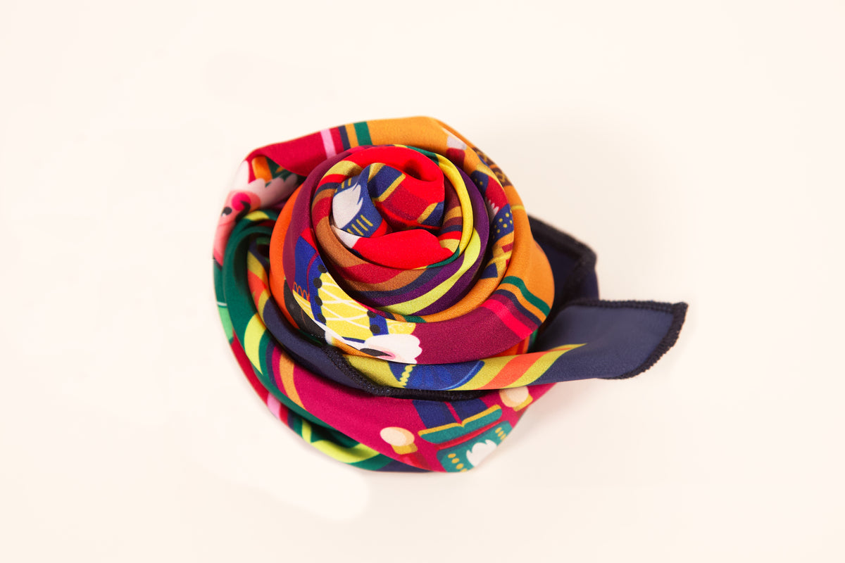 Nutcracker silk scarf second edition – draped display