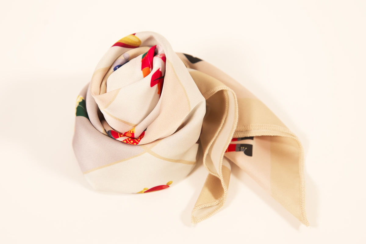 Nutcracker silk scarf third edition – pattern close-up detail