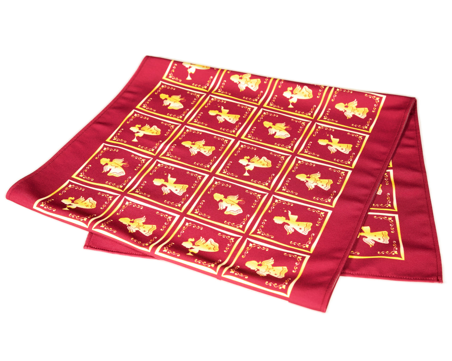 Christmas angel table runner – texture and fabric detail