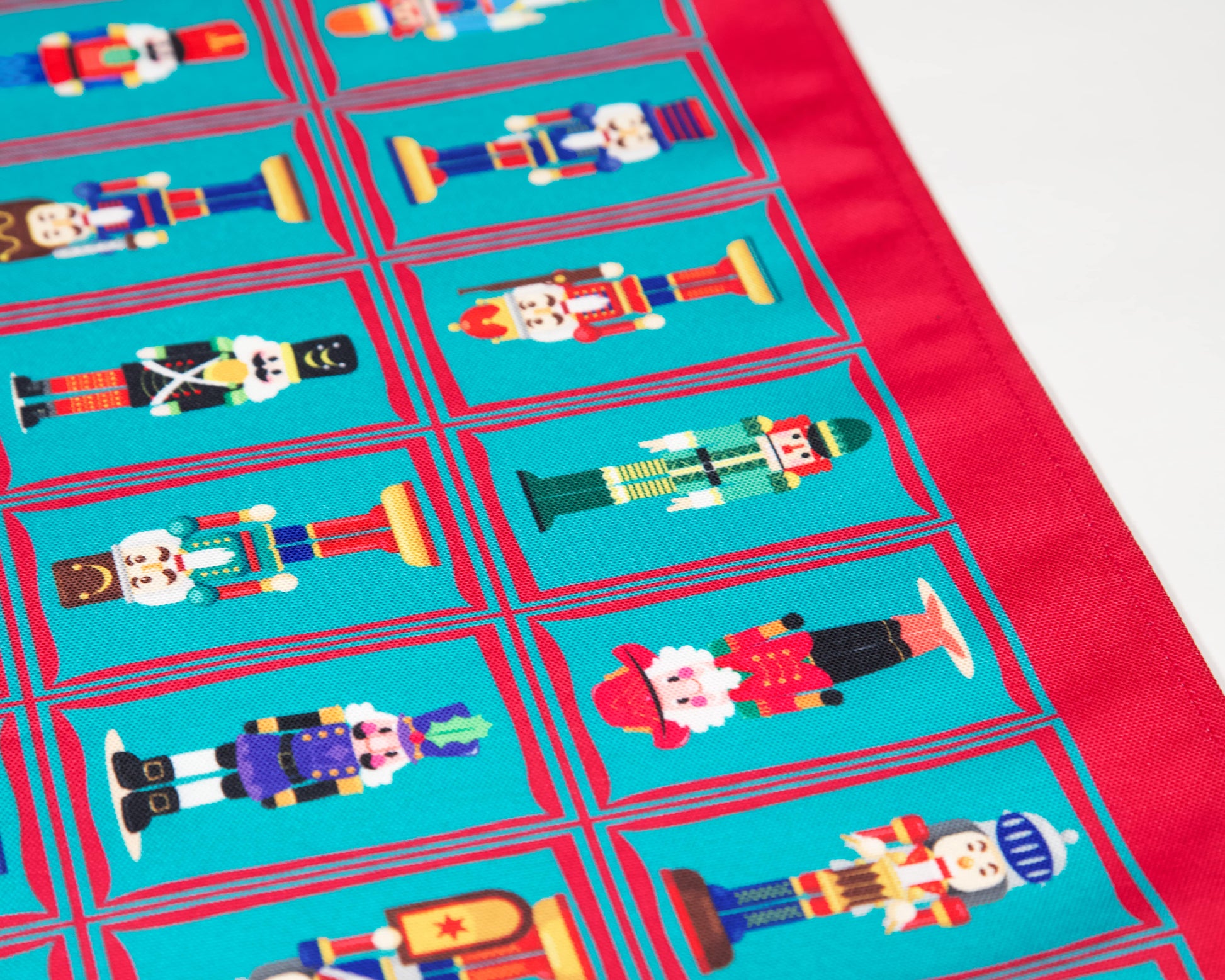 Nutcracker table runner – close-up nutcracker motif detail