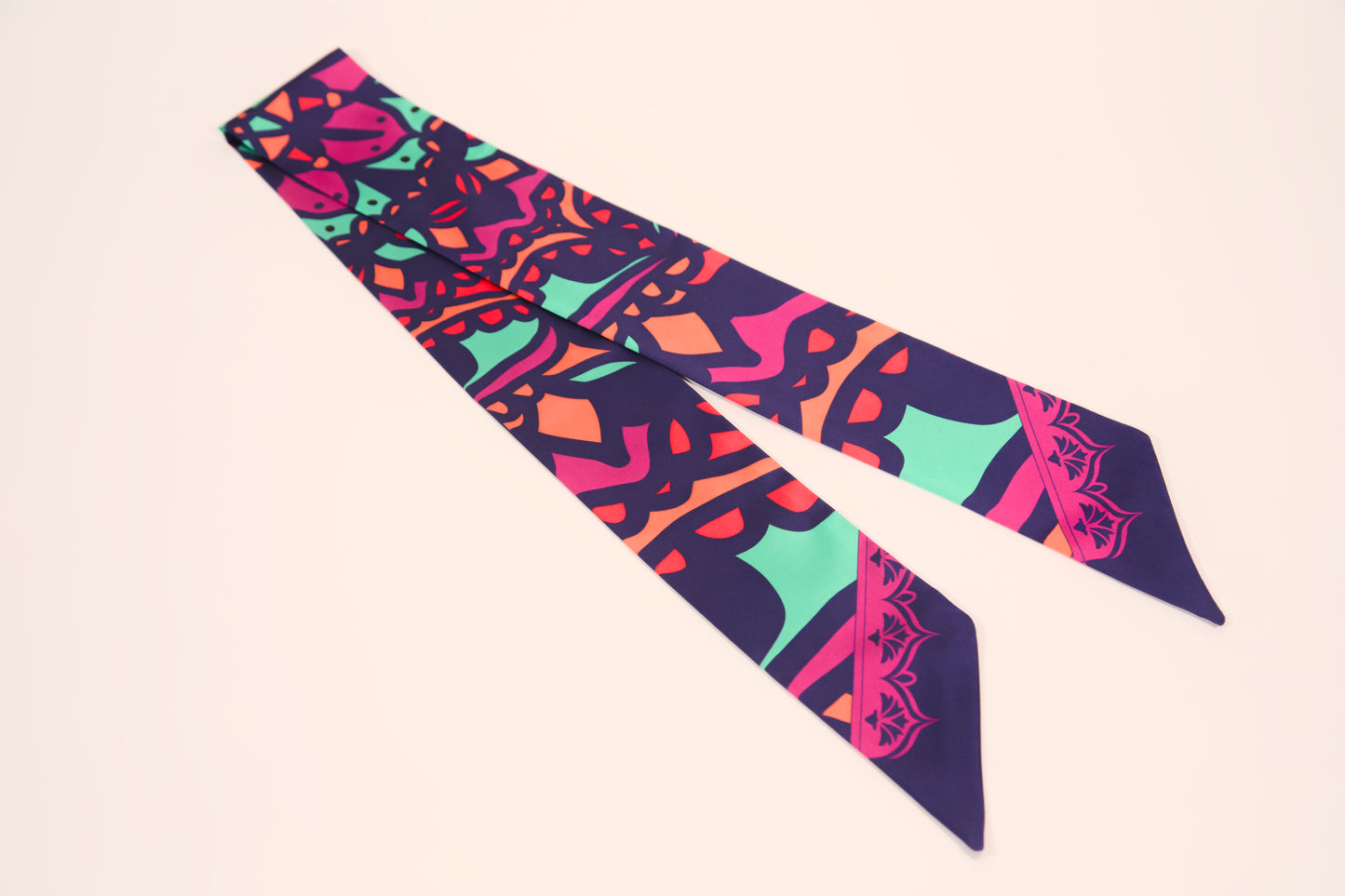 Indian silk scarf mandala pattern black white – lifestyle wear photo