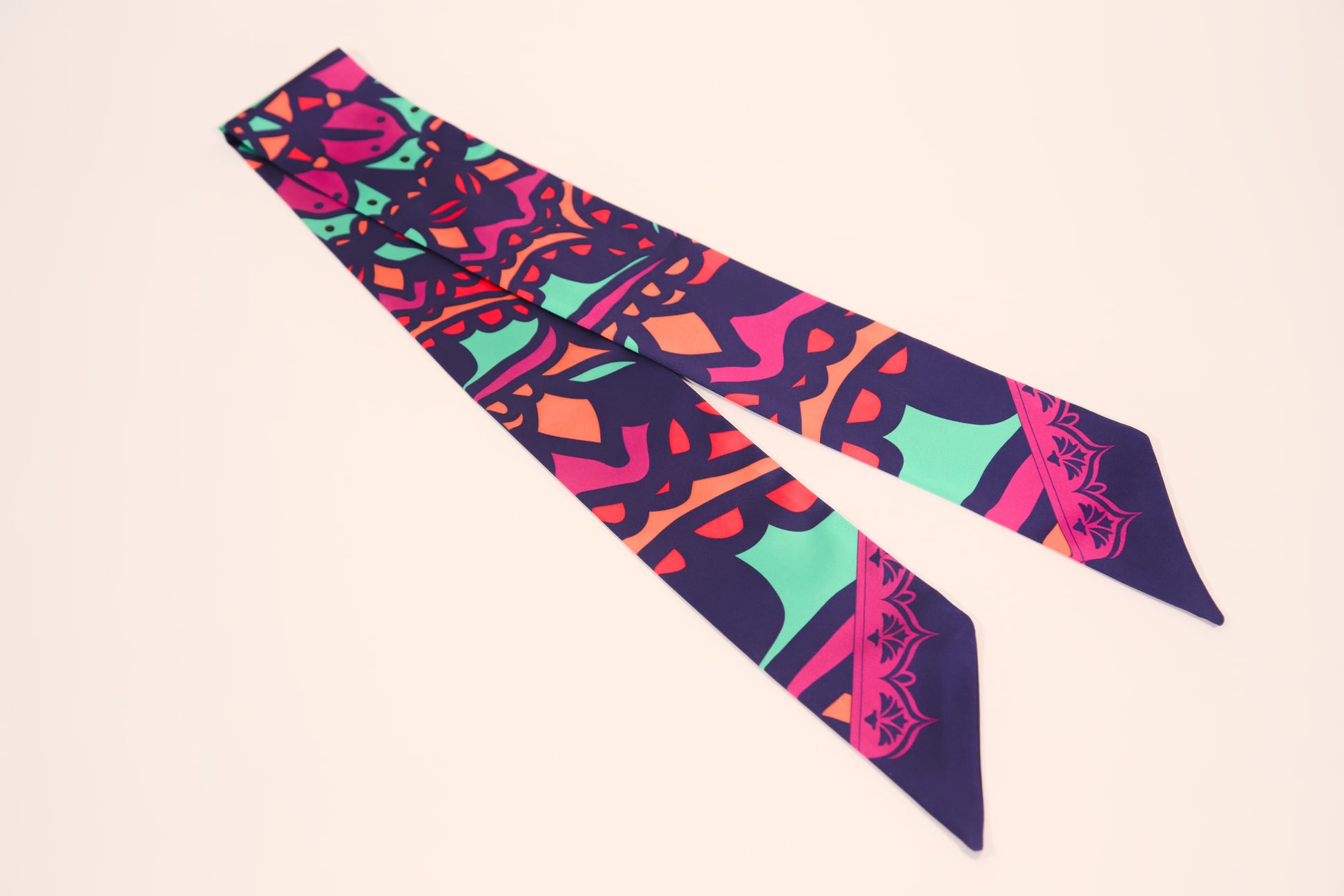 Indian silk scarf mandala pattern black white – lifestyle wear photo