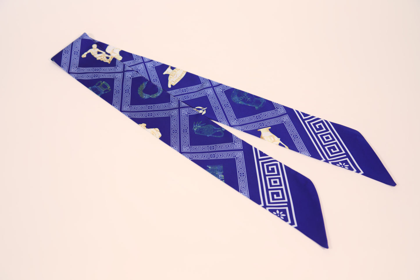Greece-inspired thin scarf – flat lay view