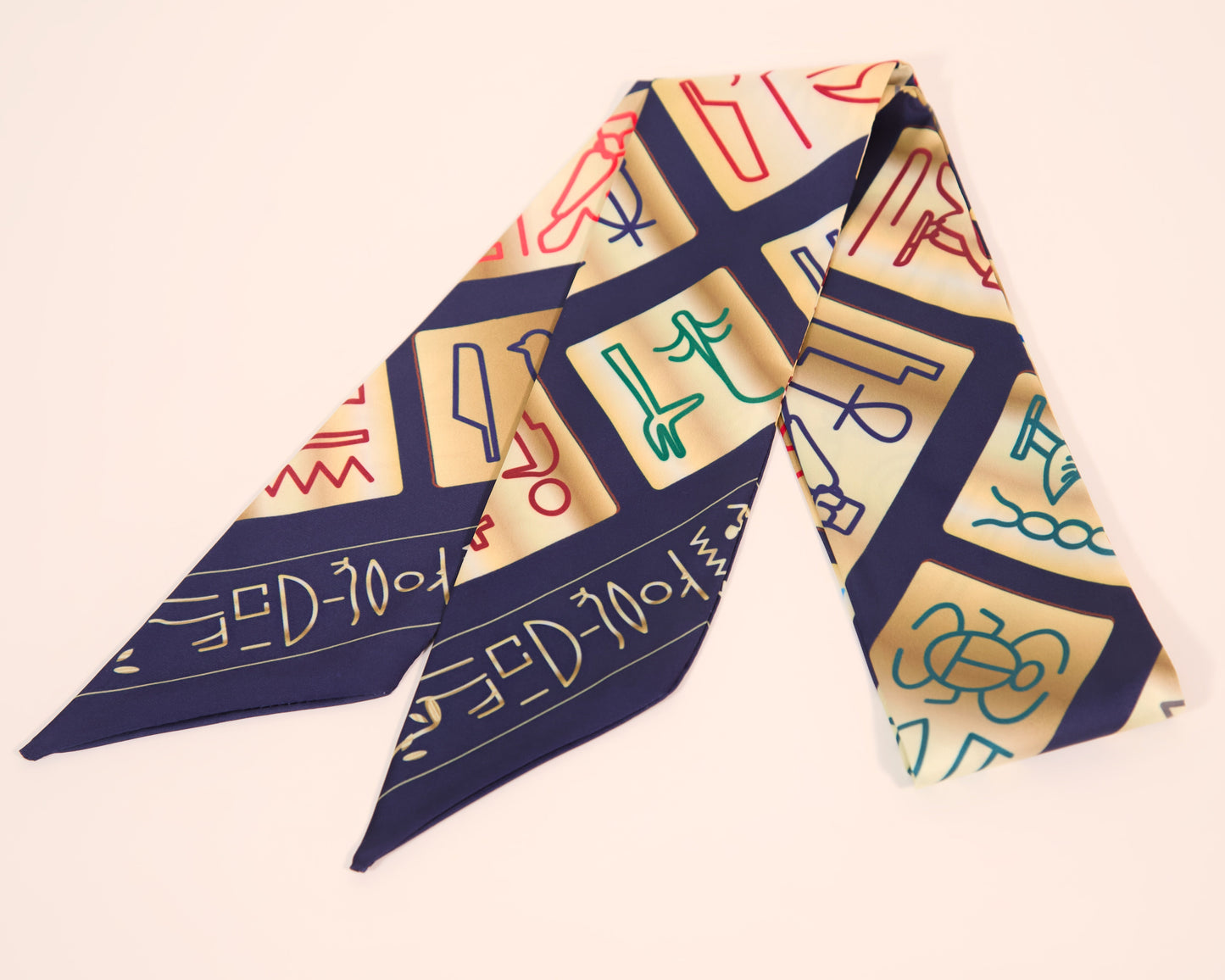 Ancient Egypt hieroglyphic pharaoh thin silk scarf first edition – lightweight fashion accessory