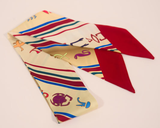 Ancient Egypt hieroglyphic pharaoh thin silk scarf second edition – lightweight fashion accessory